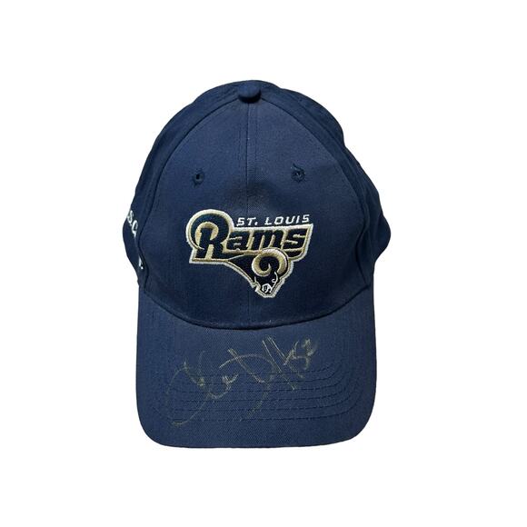 Autographed St. Louis Rams Cap Chris Draft #52 2007 Blue Gold - Picture 1 of 4